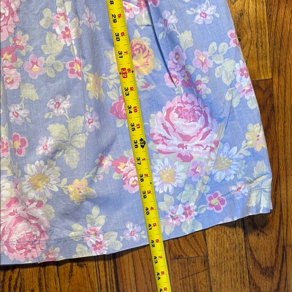 LAURA ASHLEY VTG Women's Blue Pink Yellow Floral Tiered Midi Dress Cotton Size 8 - Picture 7 of 10